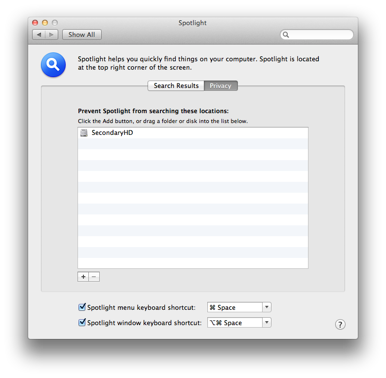 System Preferences Spotlight Privacy