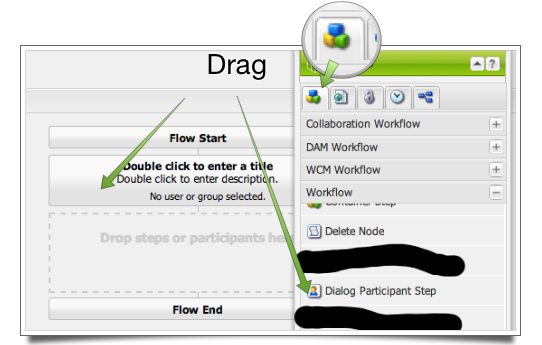 CQ Workflow Tutorial Basic Dialog Model Drag Dialog Step