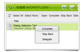 CQ Workflow Tutorial Basic Dialog Model Inbox Complete