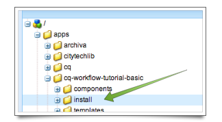 CQ Workflow Tutorial Basic Dialog Service Install Folder
